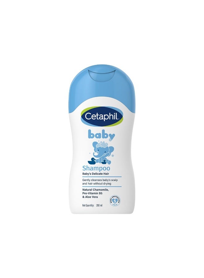 Cetaphil Baby Tear-Free Shampoo with Natural Chamomile & Aloe Vera 200 ml | Gentle Daily Cleanser for Newborns & Babies from Day 1 | pH Balanced, Hypoallergenic, Soap & Paraben Free - Image 1